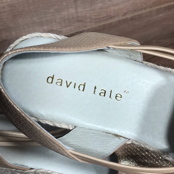 David Tate June Slingback Sandal Womens 9 WW Metallic Matte Gold Espadrille - Picture 8 of 15